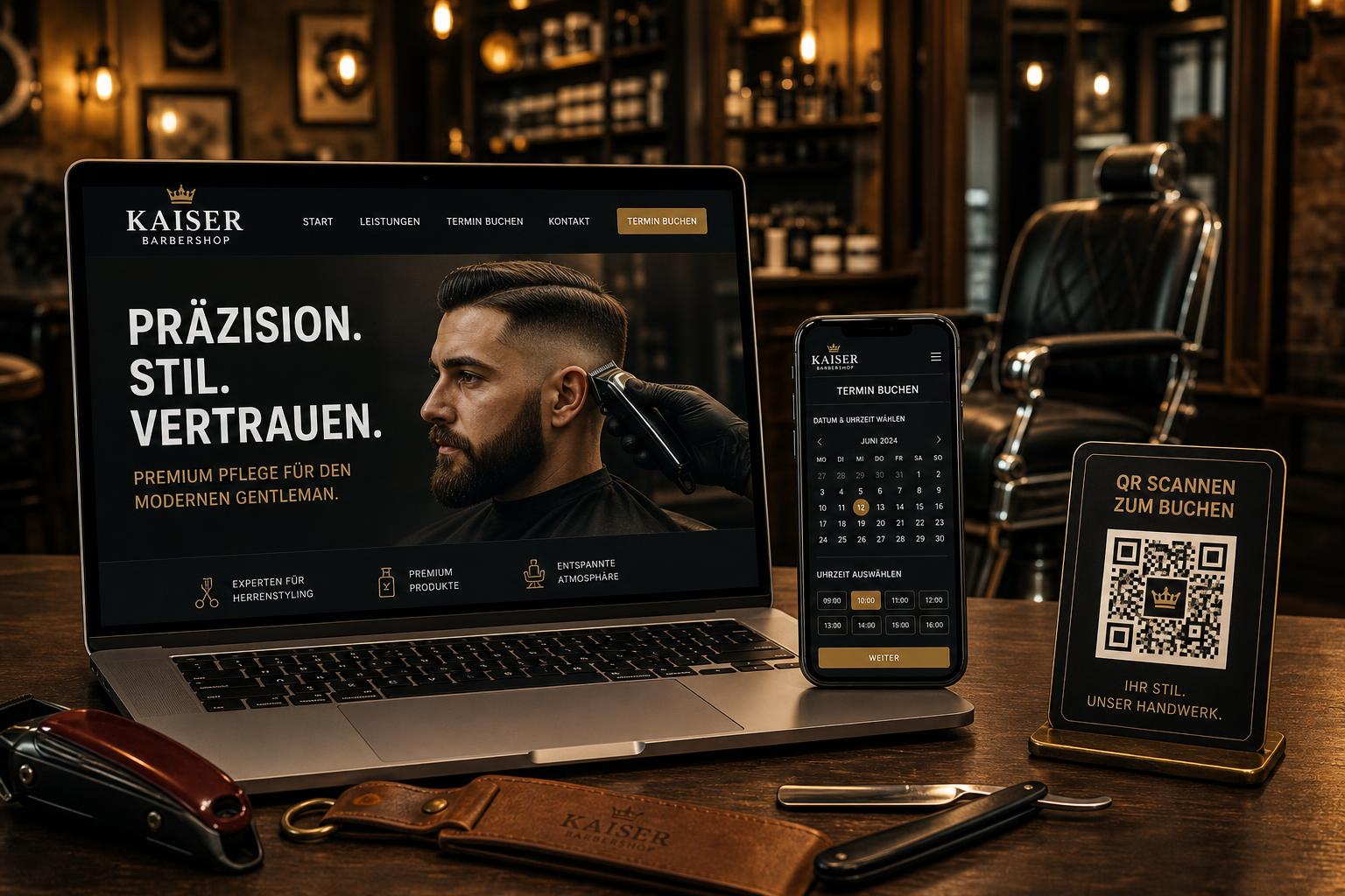 Beispiel Website für einen Barbershop